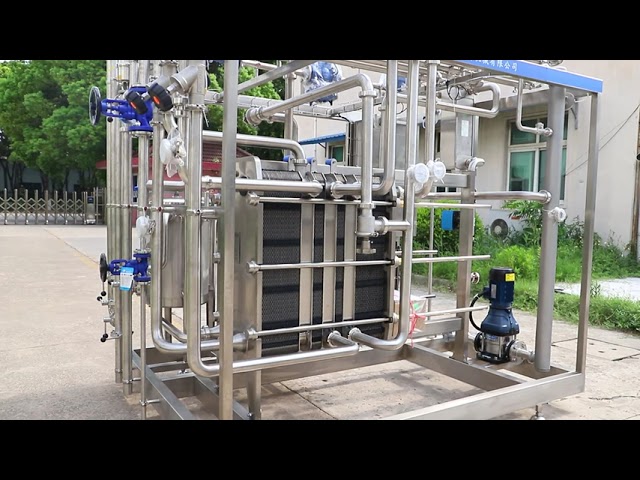 TRUNG QUỐC 1000L Pasteurizer Machine With PLC For Milk / Yogurt / Fruit Juice Processing Line SUS304/316 để bán