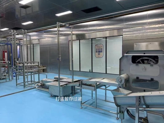 Nhà máy chế biến trứng lỏng với máy bơm và tách Pasteurizer