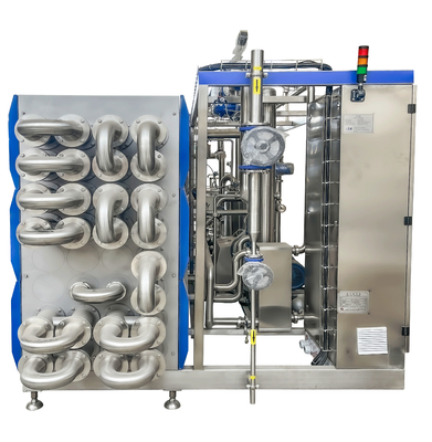 SUS304/316 Máy khử trùng UHT cho đường chế biến sữa / sữa chua / trứng chất lỏng Máy khử trùng UHT với máy khử trùng ống PLC
