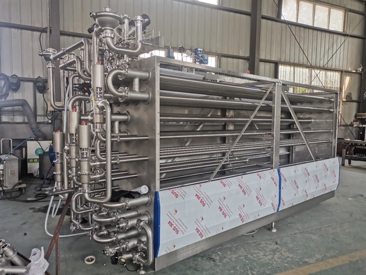 Máy khử trùng 500-20000L / H UHT tùy chỉnh cho dây chuyền chế biến thực phẩm và đồ uống với PLC SUS304/316