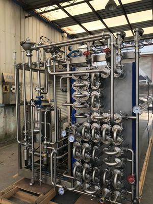 Máy tiệt trùng sữa UHT hình ống 1000L Chất liệu SUS304