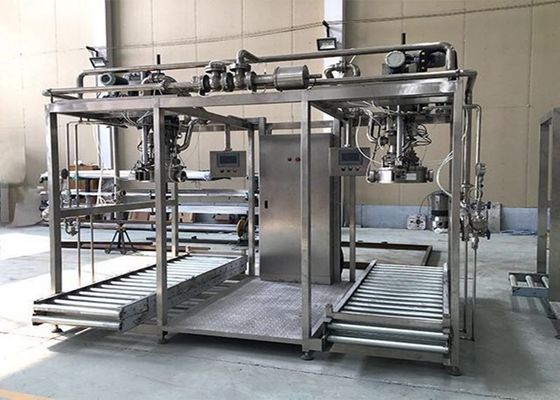 SUS304 / 316 Máy lấp aseptic đầu đơn hoặc hai đầu cho 1-220L túi aseptic dầu / sữa chua / nước sốt với PLC